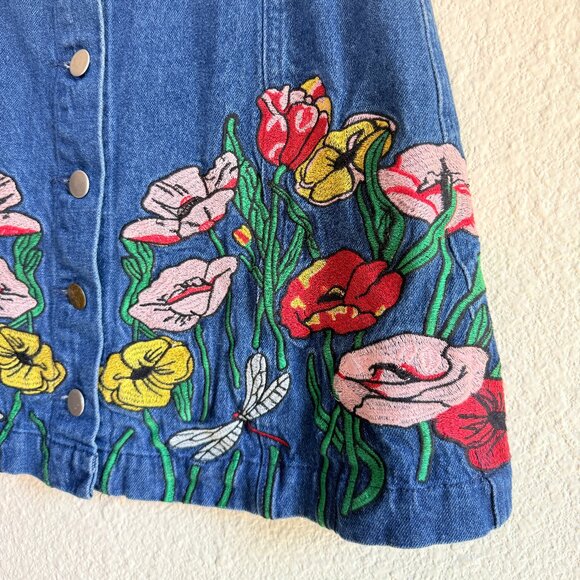 Signature Eight Embroidered Denim Mini Skirt - Picture 5 of 10